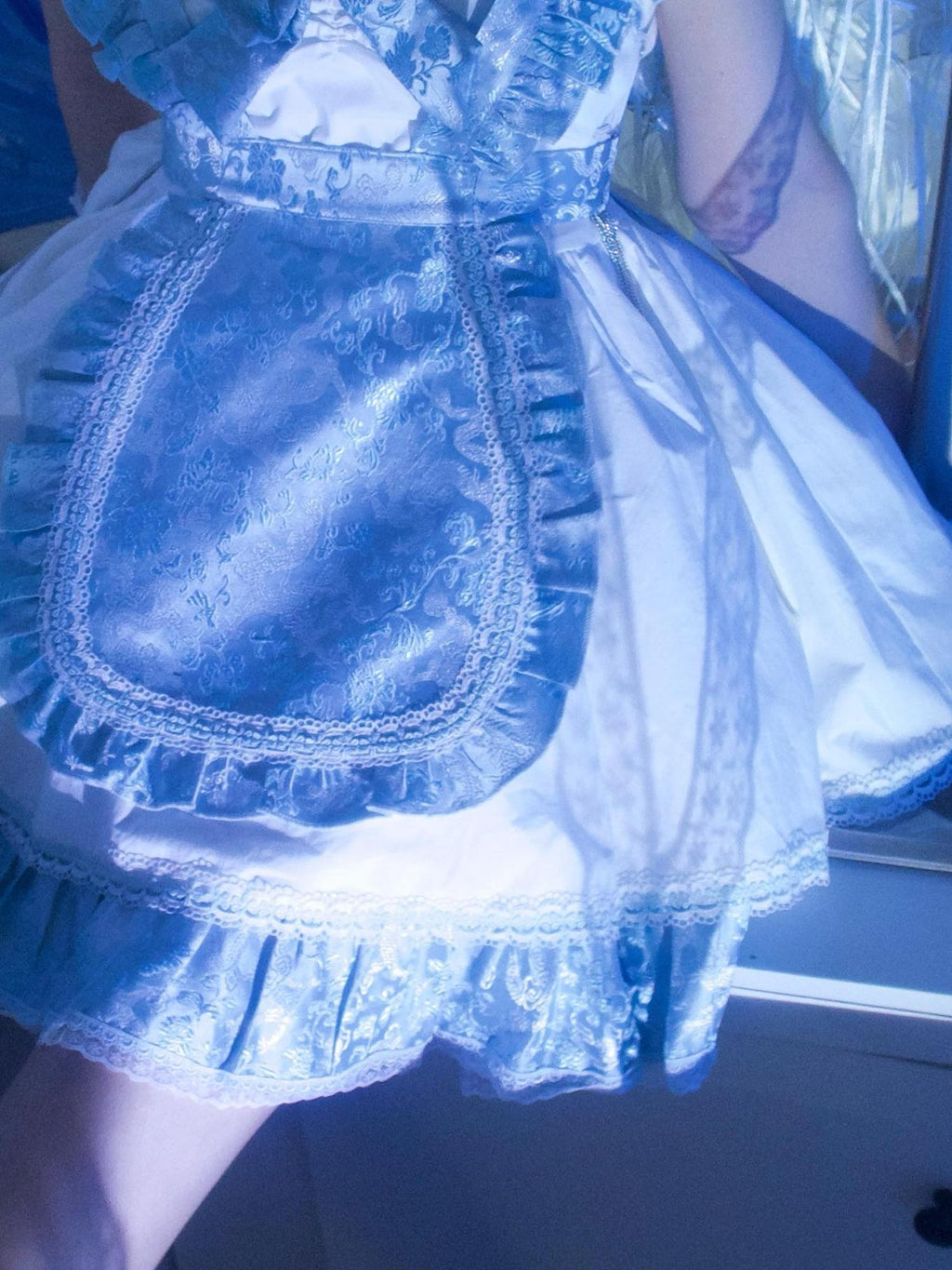 SHYSHYBITE Jacquard Dragon Angel Lolita Puff Sleeve High Waist Women's Cotton Casual Mini Dresses