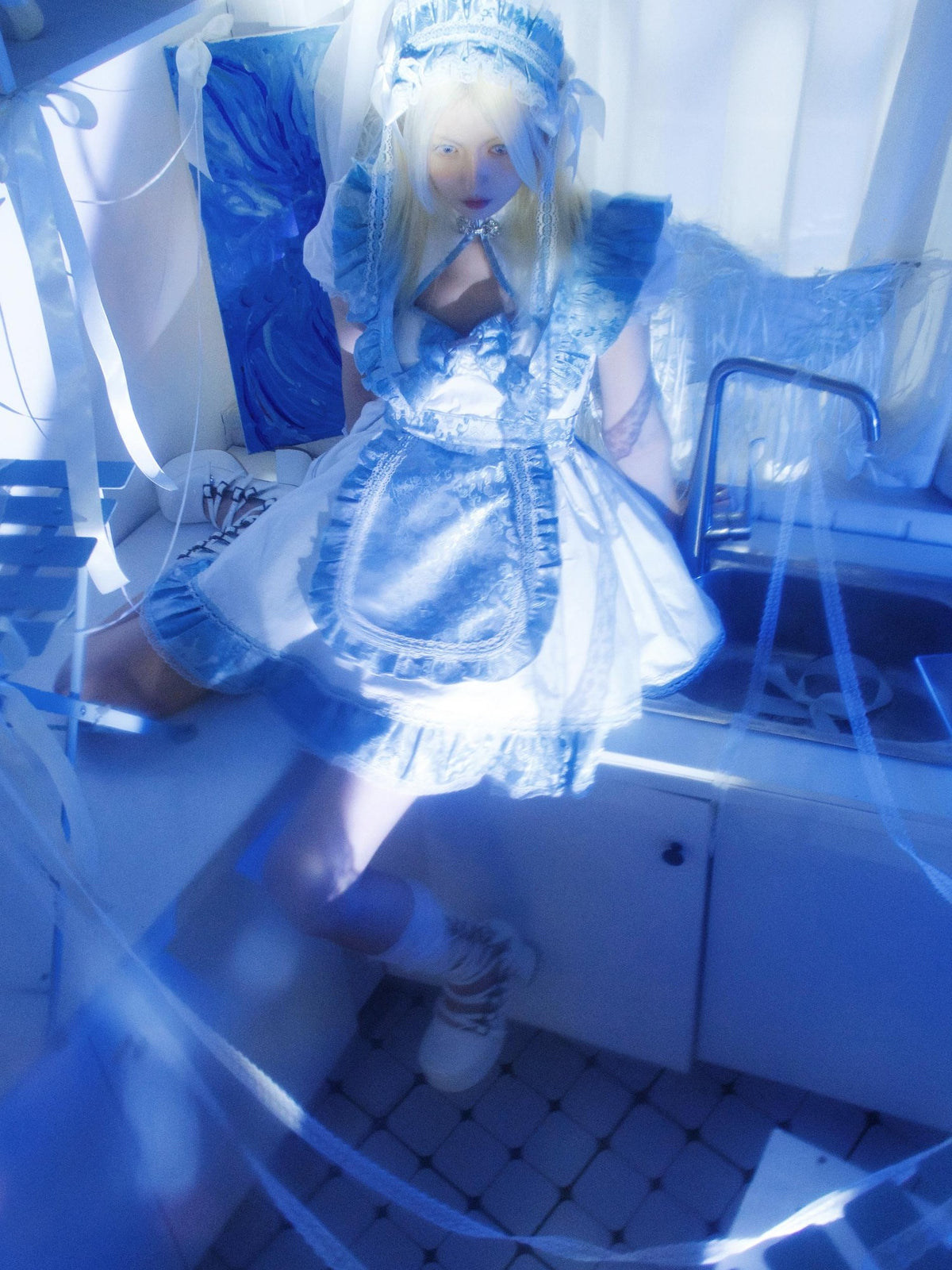 SHYSHYBITE Jacquard Dragon Angel Lolita Puff Sleeve High Waist Women's Cotton Casual Mini Dresses