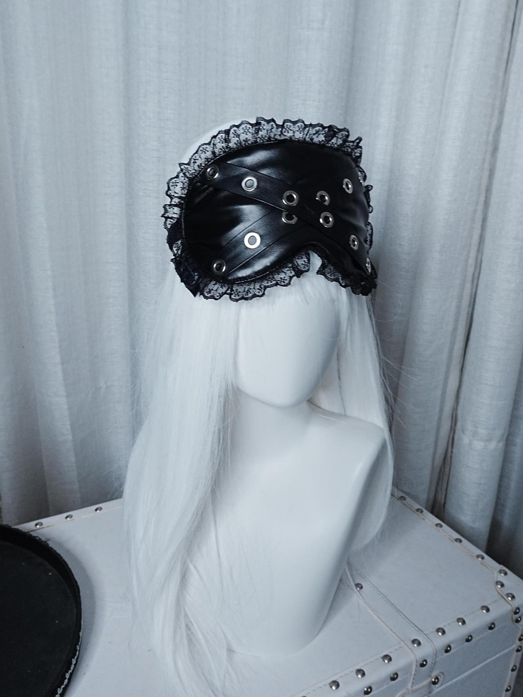 SHYSHYBITE Lace Eyelet Punk Faux Silk Leather Women's Clothing Accessories