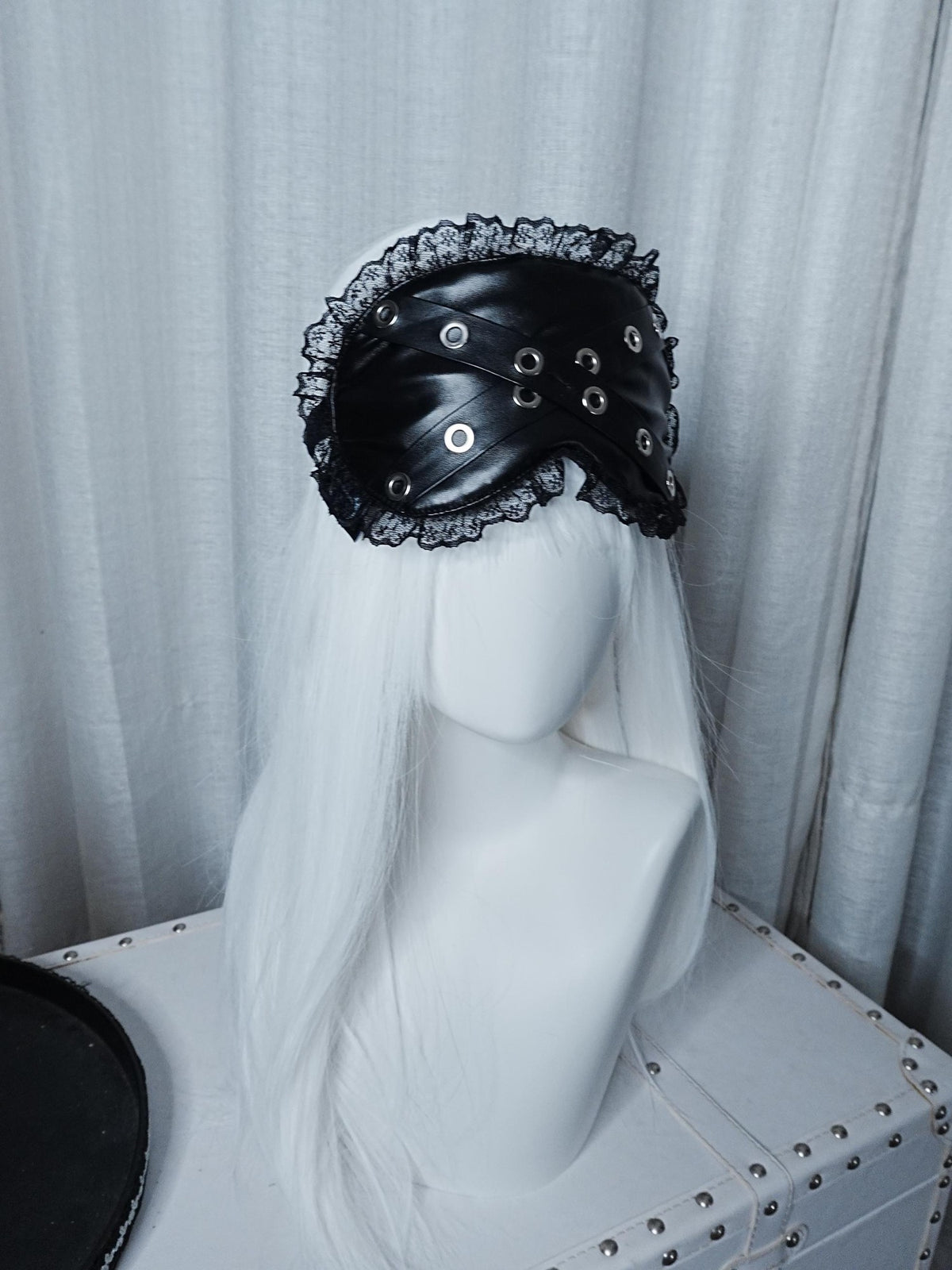 SHYSHYBITE Lace Eyelet Punk Faux Silk Leather Women's Clothing Accessories