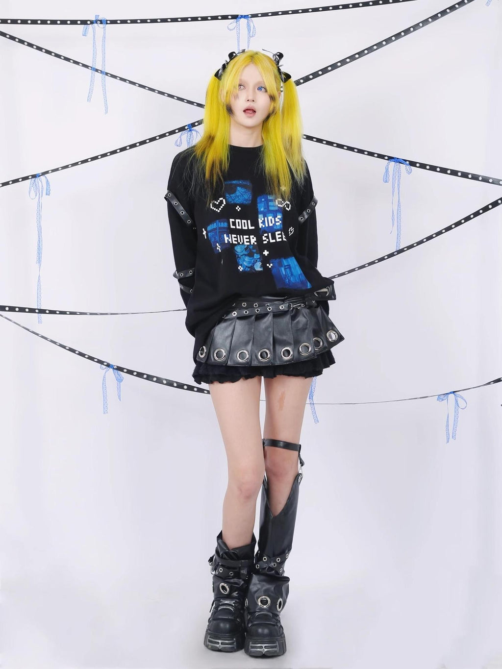 SHYSHYBITE Rock 3d Studded Cutout Print Women's Cotton Long Sleeve T-shirts