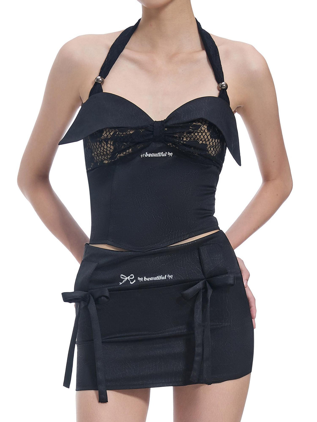 START THE ENGINE 3d Floral Print Lace Splice Zipper Slim Women's Polyester Blend Halter Tops