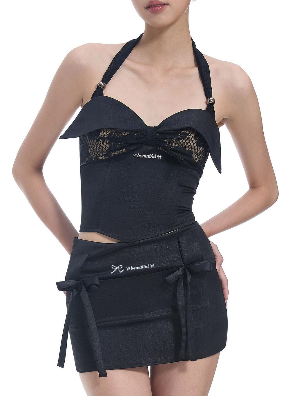 START THE ENGINE 3d Floral Print Lace Splice Zipper Slim Women's Polyester Blend Halter Tops