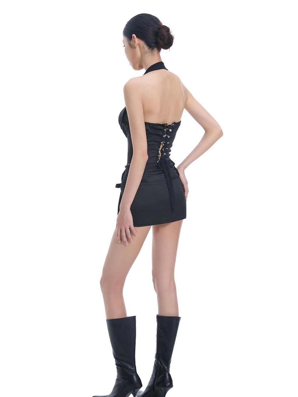 START THE ENGINE 3d Floral Print Lace Splice Zipper Slim Women's Polyester Blend Halter Tops