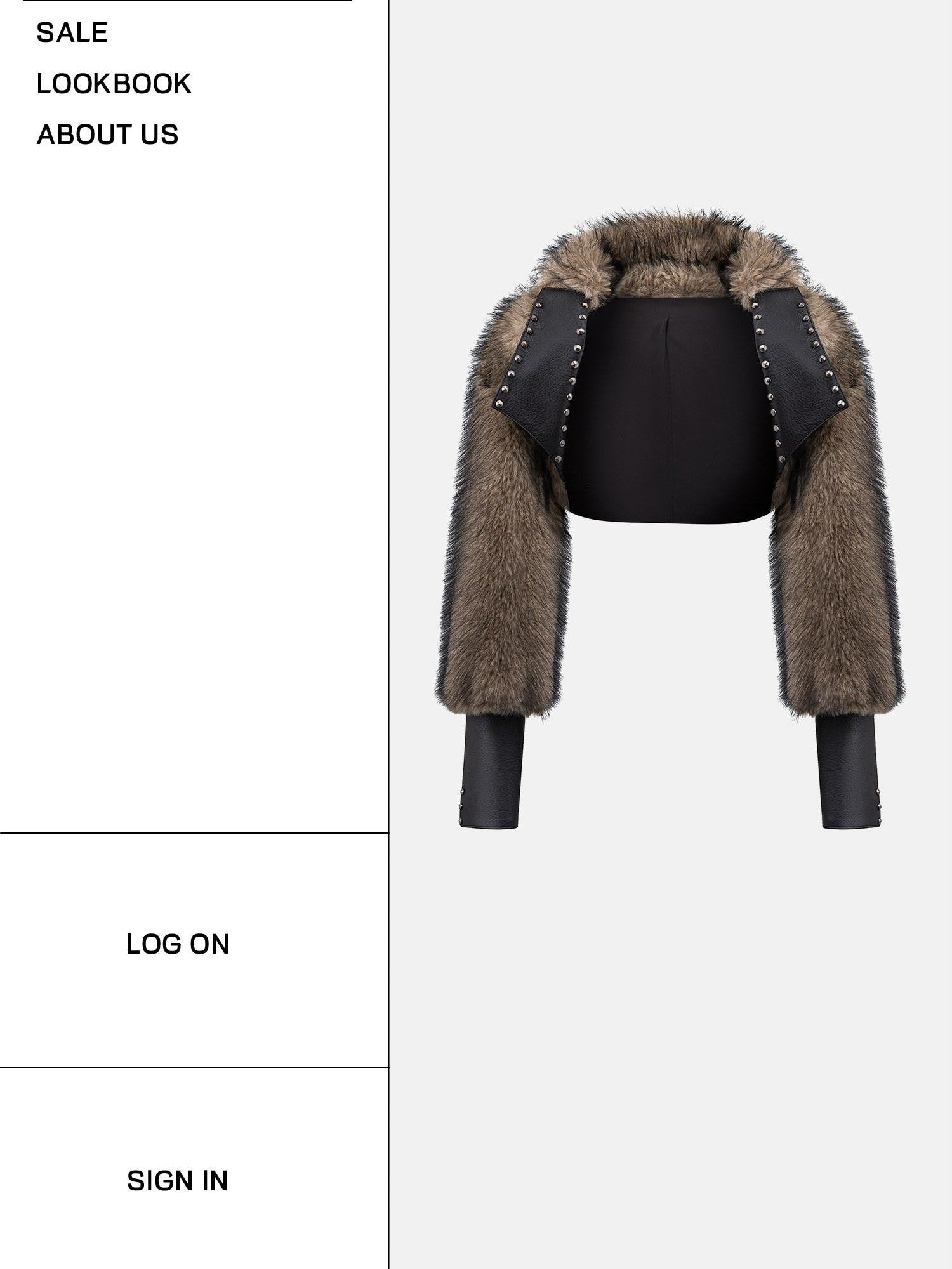 START THE ENGINE American Vintage Studded Spliced Women's Eco Faux Fur Cropped Jackets