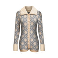 START_THE_ENGINE_Argyle_Faux_Fur_Collar_Long_Sleeve_Women's_Pu_Button-up_Cardigans_852732102057_MISSTT