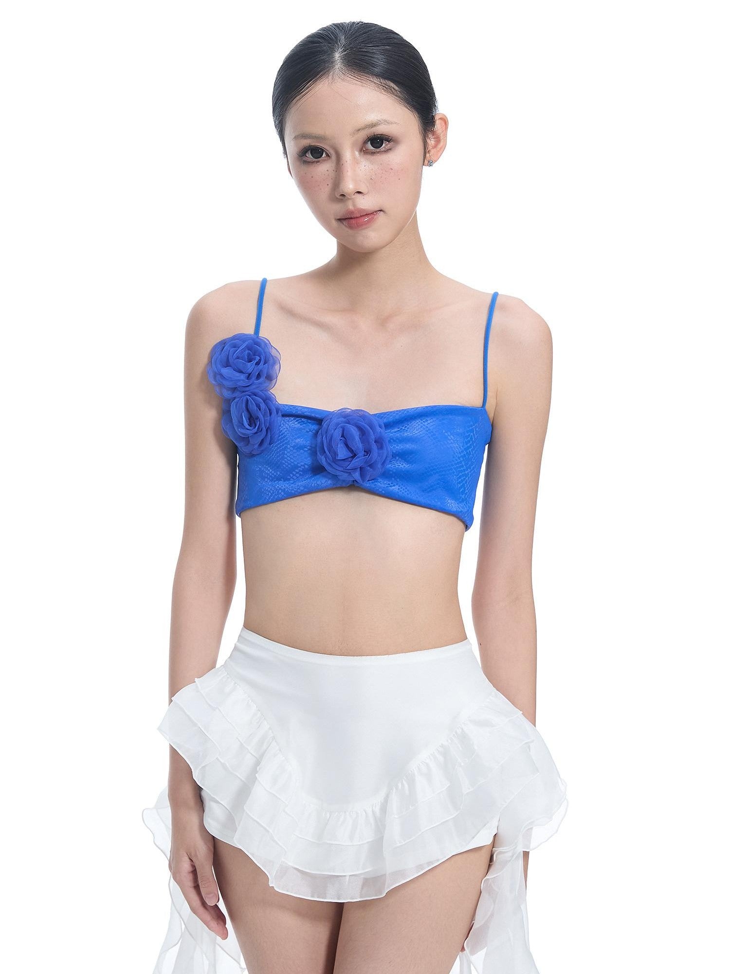 START THE ENGINE Asymmetrical Ruffle Mesh Ribbon Lace Women's Polyester Spandex Skorts