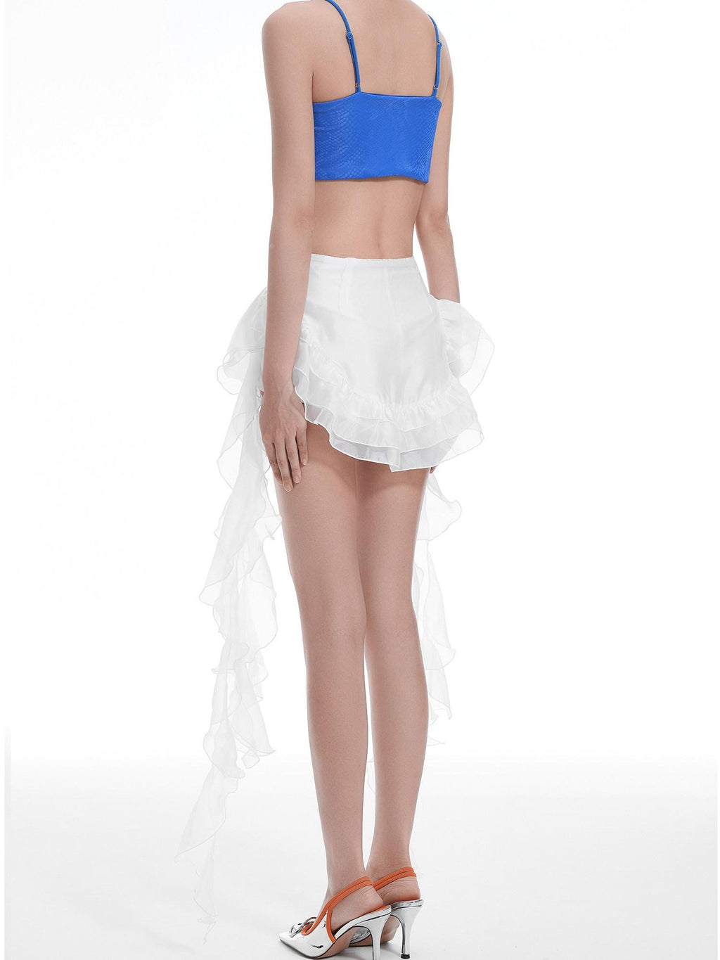 START THE ENGINE Blue 3d Floral Embellished Asymmetrical Strappy Women's Camisoles