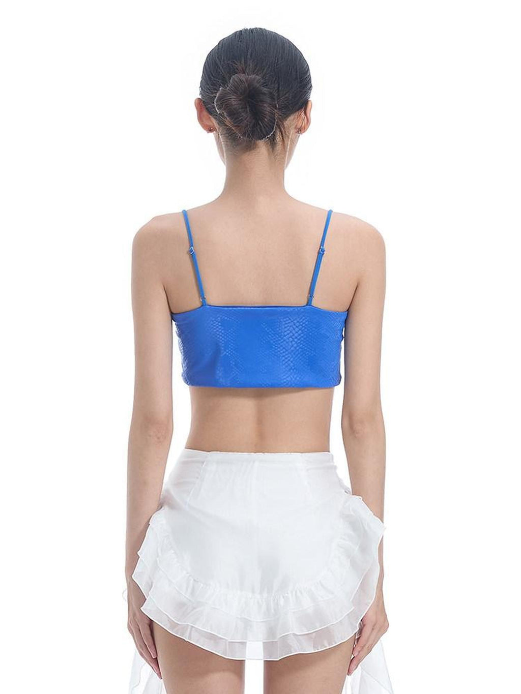 START THE ENGINE Blue 3d Floral Embellished Asymmetrical Strappy Women's Camisoles