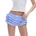 START_THE_ENGINE_Blue_Plaid_Layered_Lace_Bow_Low_Waist_Women's_Polyester_Cotton_Blend_Skorts_1020855106251_MISSTT