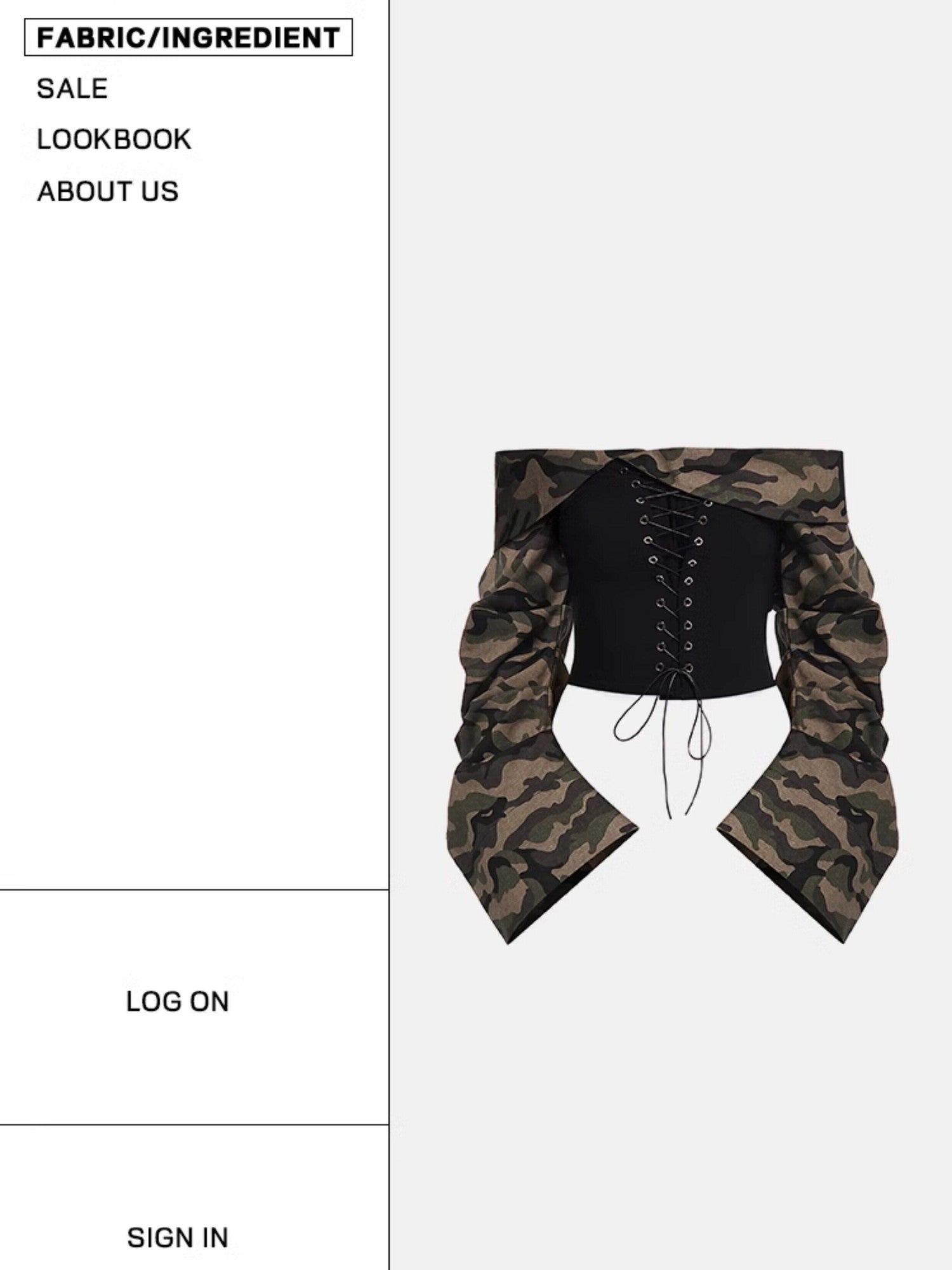 START THE ENGINE Camouflage Lace Up Bandeau Spliced Women's Cotton Blend Off-shoulder Blouses