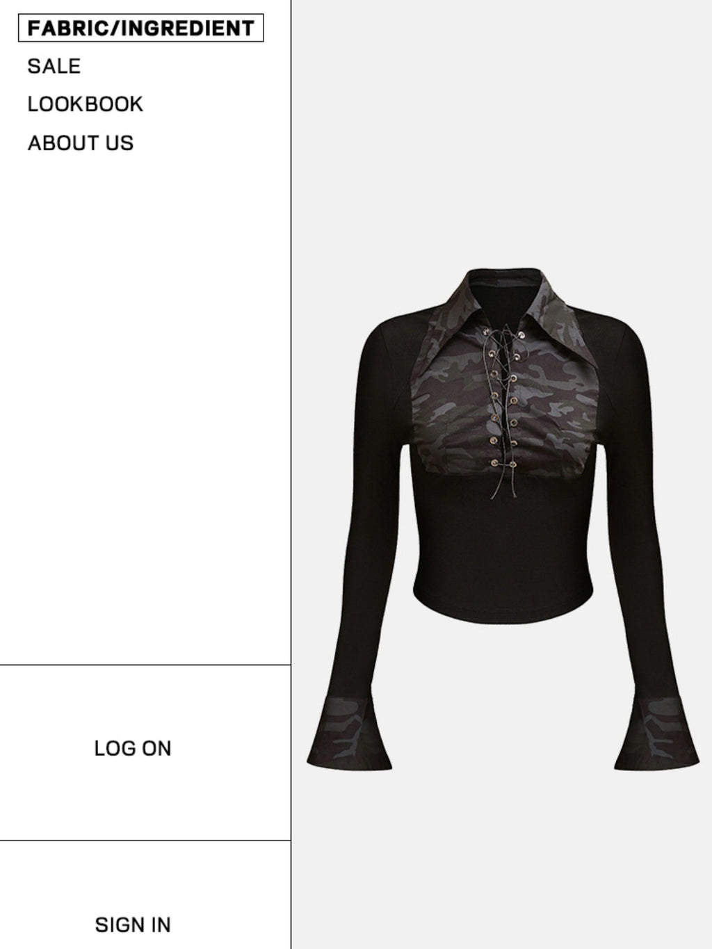 START THE ENGINE Camouflage Patchwork Henley Collar Slim Fit Women's Viscose Long Sleeve T-shirts