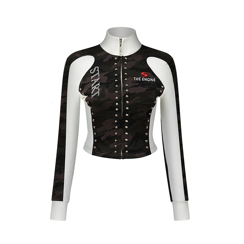 START_THE_ENGINE_Camouflage_Studded_Zip_Slim_Fit_Women's_Cotton_Cropped_Jackets_852406053608_MISSTT