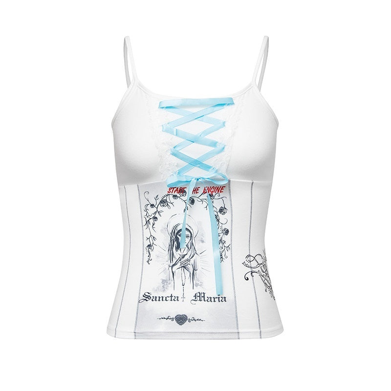 START_THE_ENGINE_Colorblock_Graffiti_Print_Crisscross_Tie_Women's_Polyester_Spandex_Camisoles_894527135630_MISSTT