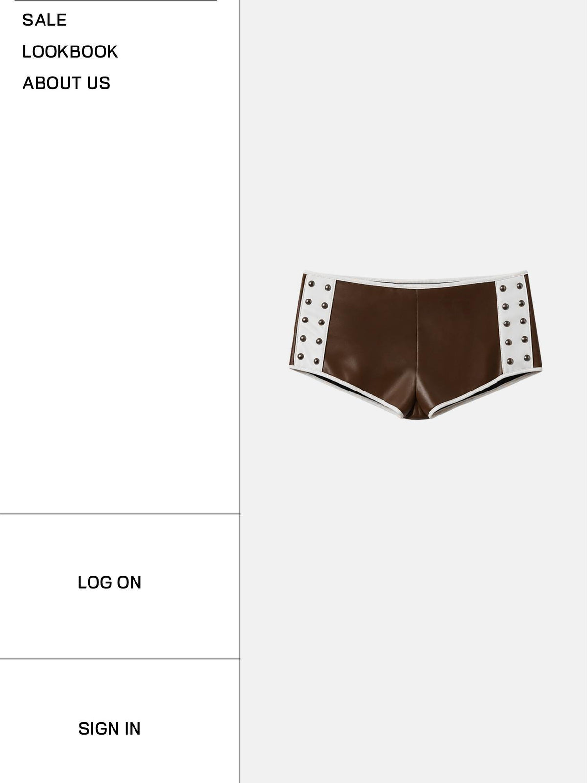 START THE ENGINE Colorblock Studded Slim Fit Pu Leather Women's Hot Pants