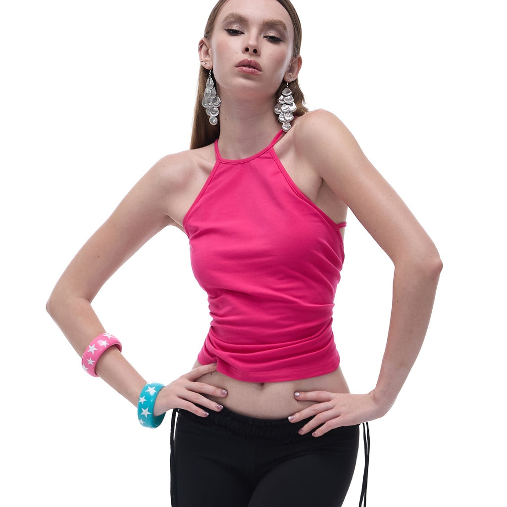START_THE_ENGINE_Crisscross_Beaded_Backless_Ruched_Fitted_Cotton_Women's_Tank_Tops_1066061502385_MISSTT