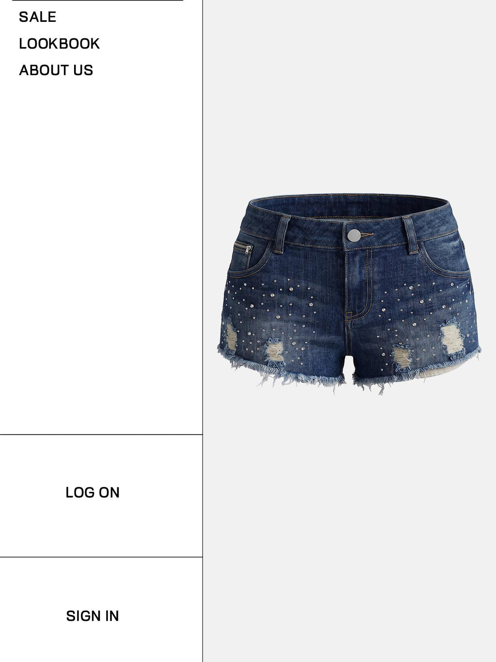 START THE ENGINE Distressed Frayed Raw Hem Low Rise Stretch Women's Cotton Denim Shorts