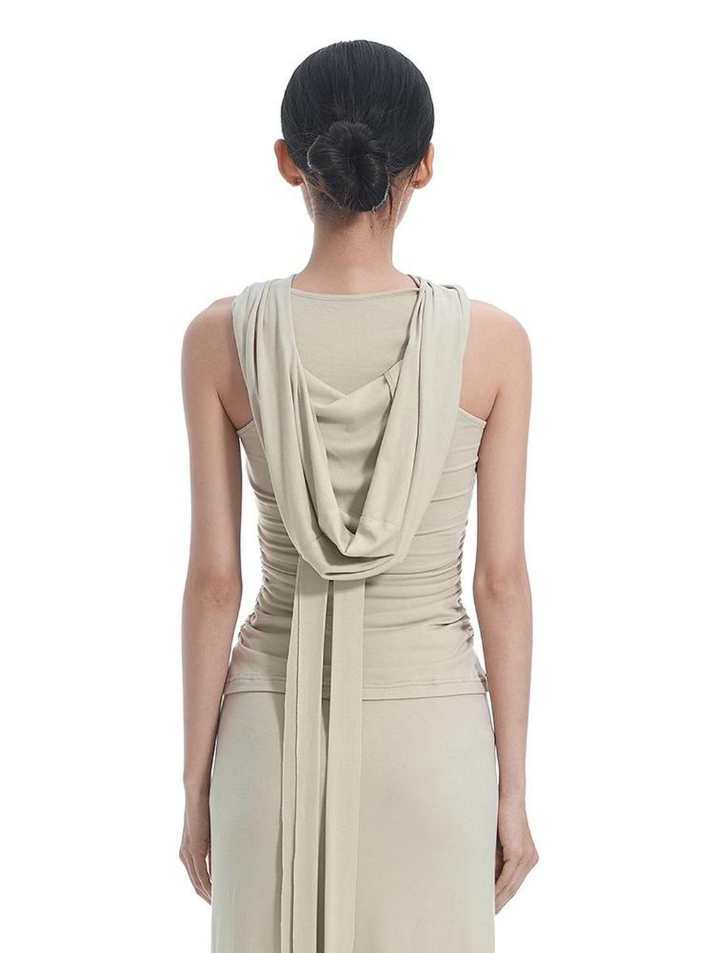 START THE ENGINE Dune Cutout Lace Up Hooded Slim Fit Women's Tank Tops