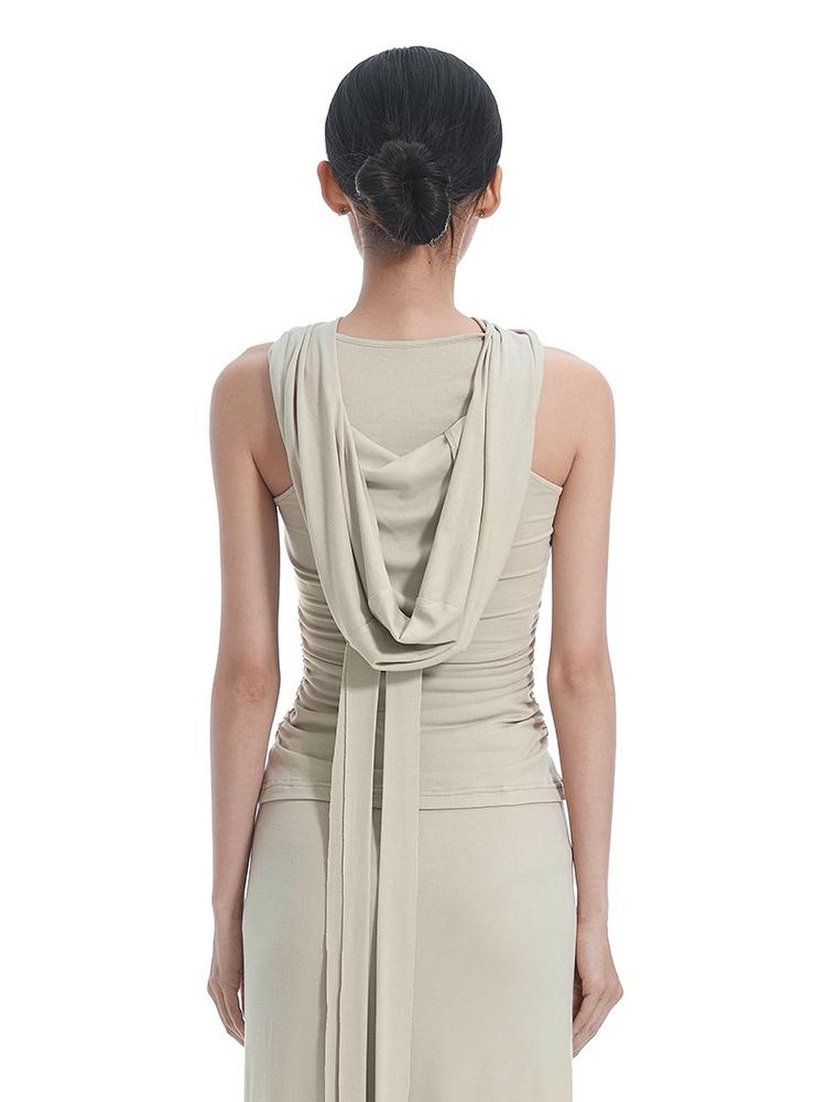 START THE ENGINE Dune Cutout Lace Up Hooded Slim Fit Women's Tank Tops