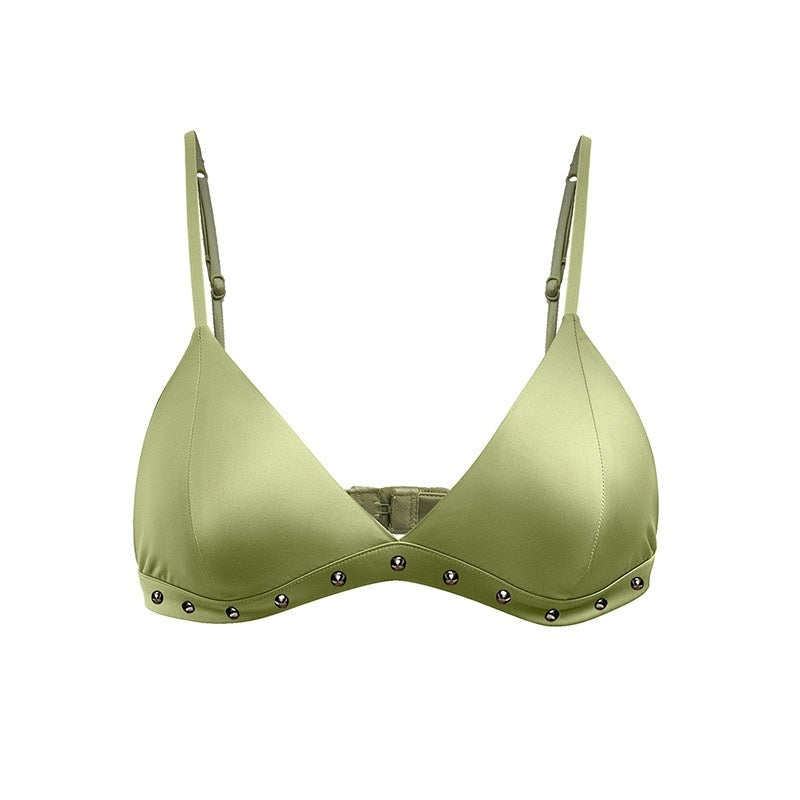 START_THE_ENGINE_Green_Studded_Triangle_Double_Strap_Minimizing_Women's_Silk_String_Bikinis_1039854573806_MISSTT