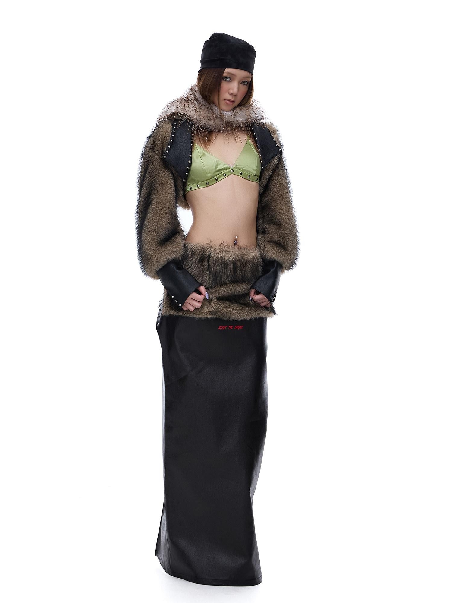 START THE ENGINE Green Studded Triangle Double Strap Minimizing Women's Silk String Bikinis