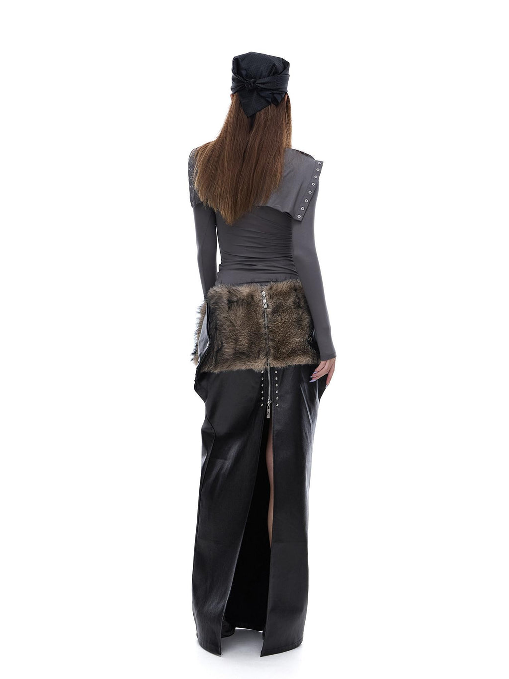START THE ENGINE Grey Faux Two Piece Lapel Button Women's Lyocell Long Sleeve T-shirts
