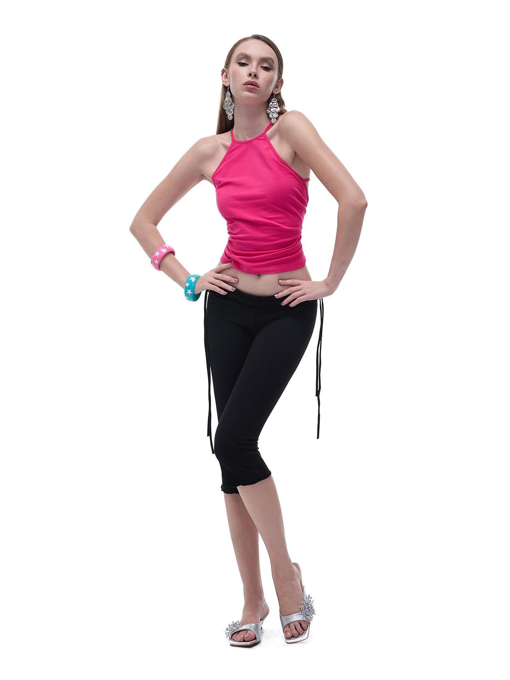 START THE ENGINE High Elastic Drawstring Lace Trim Low Rise Slim Fit Women's Nylon Chino Shorts