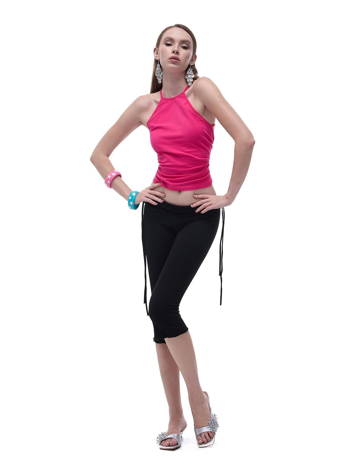 START THE ENGINE High Elastic Drawstring Lace Trim Low Rise Slim Fit Women's Nylon Chino Shorts