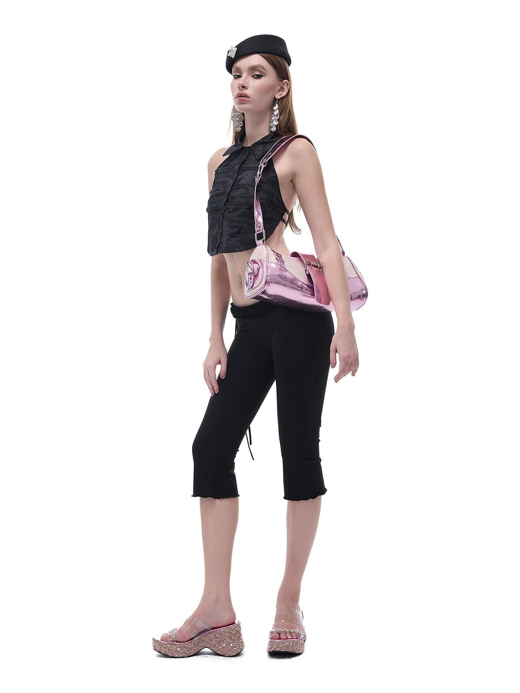 START THE ENGINE High Elastic Drawstring Lace Trim Low Rise Slim Fit Women's Nylon Chino Shorts