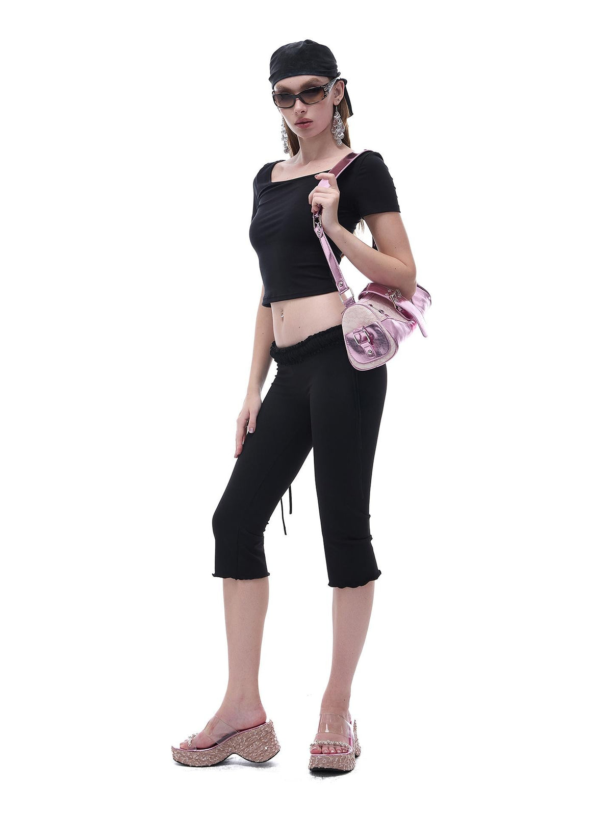 START THE ENGINE High Elastic Drawstring Lace Trim Low Rise Slim Fit Women's Nylon Chino Shorts