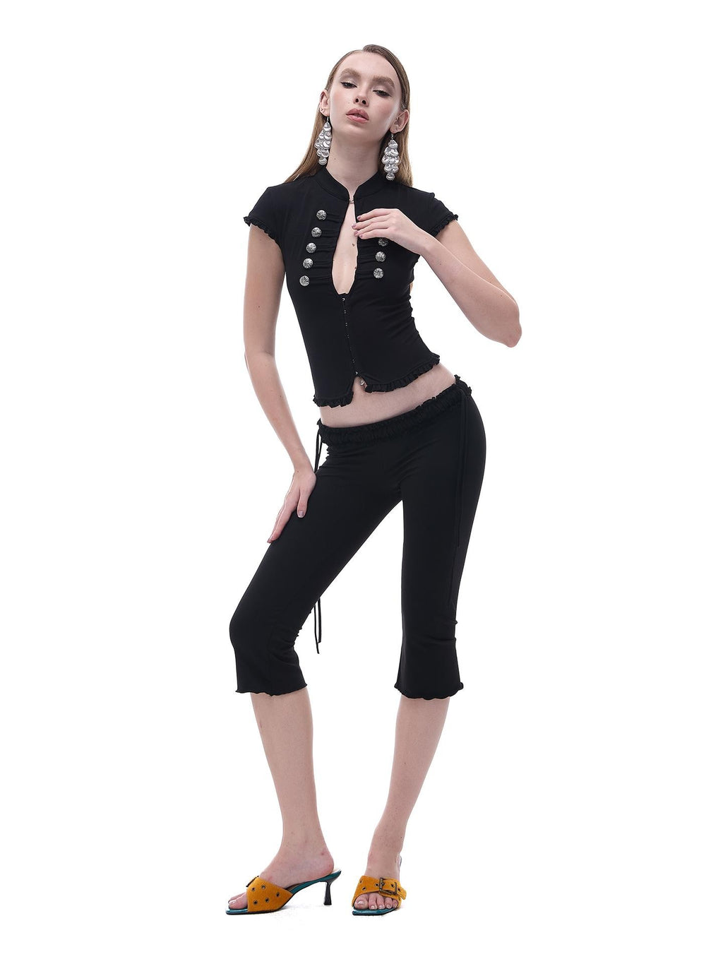 START THE ENGINE High Elastic Drawstring Lace Trim Low Rise Slim Fit Women's Nylon Chino Shorts