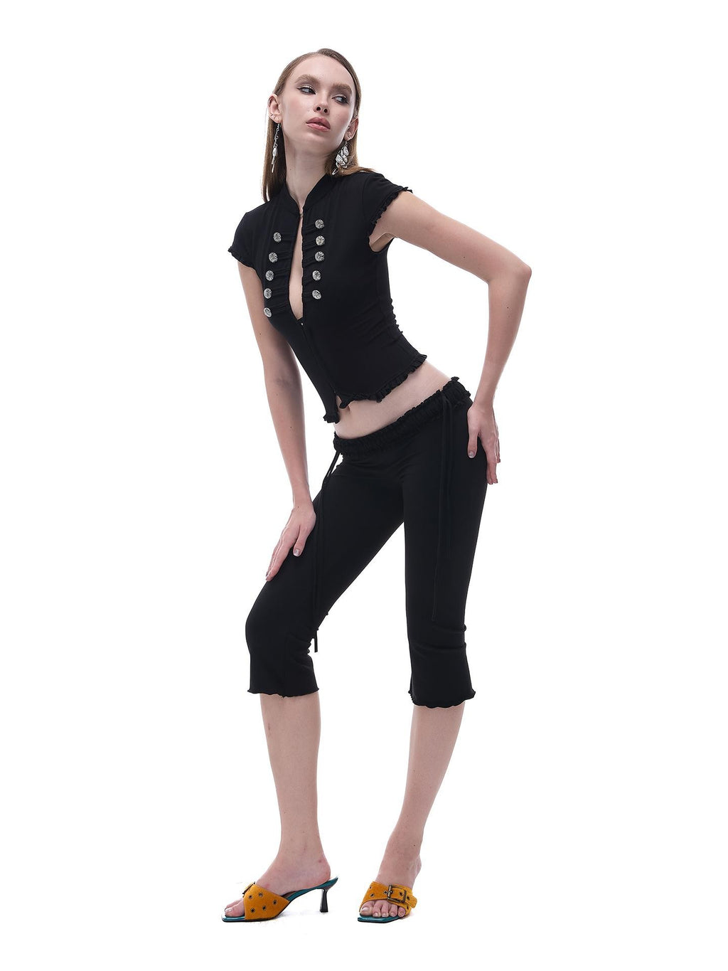 START THE ENGINE High Elastic Drawstring Lace Trim Low Rise Slim Fit Women's Nylon Chino Shorts