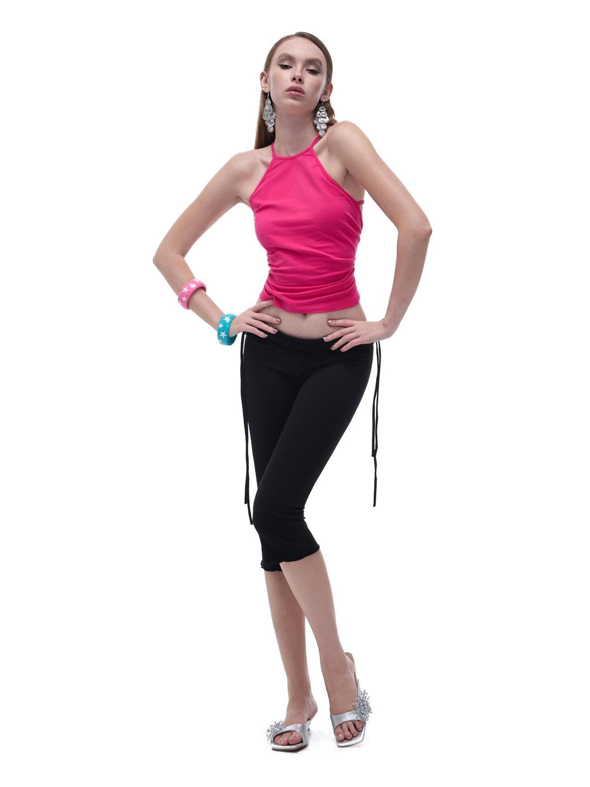 START THE ENGINE High Elastic Drawstring Lace Trim Low Rise Slim Fit Women's Nylon Chino Shorts