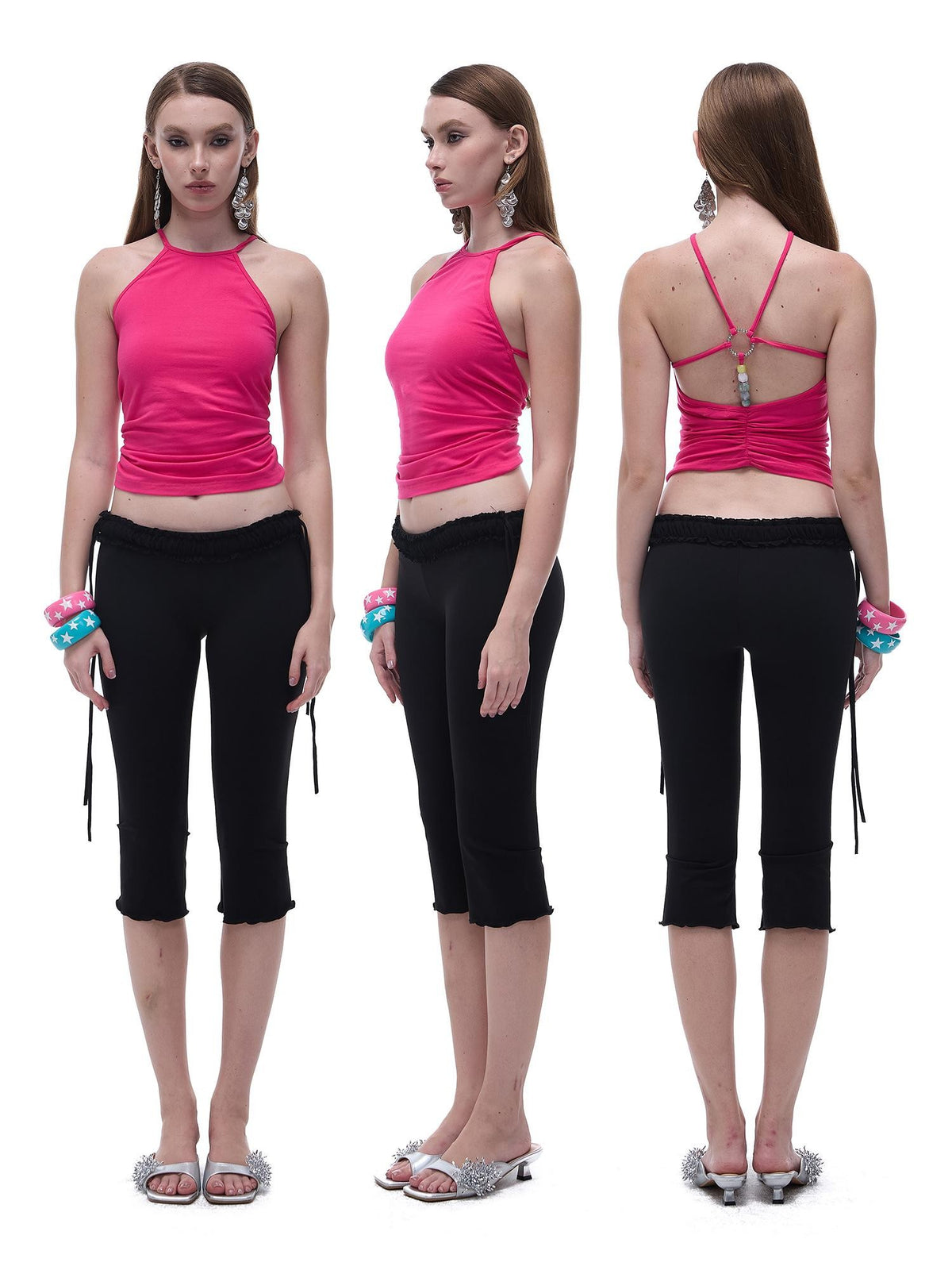 START THE ENGINE High Elastic Drawstring Lace Trim Low Rise Slim Fit Women's Nylon Chino Shorts