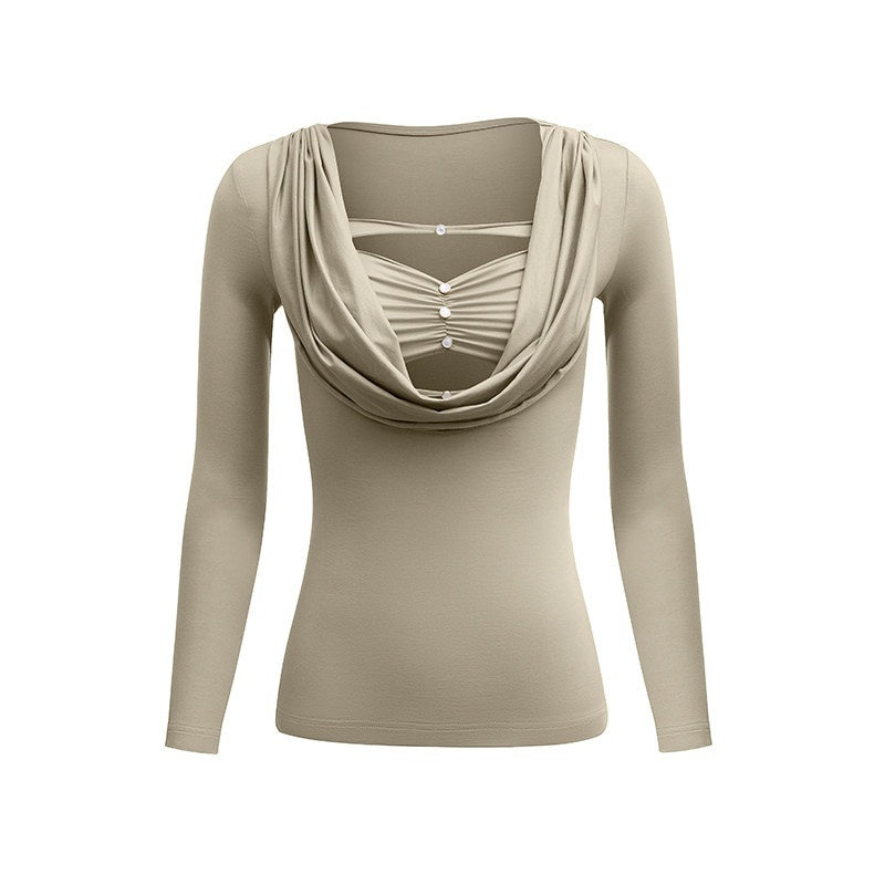 START_THE_ENGINE_Hot_Girl_Swing_Collar_Faux_Layered_Women's_Lyocell_Long_Sleeve_T-shirts_992468299586_MISSTT