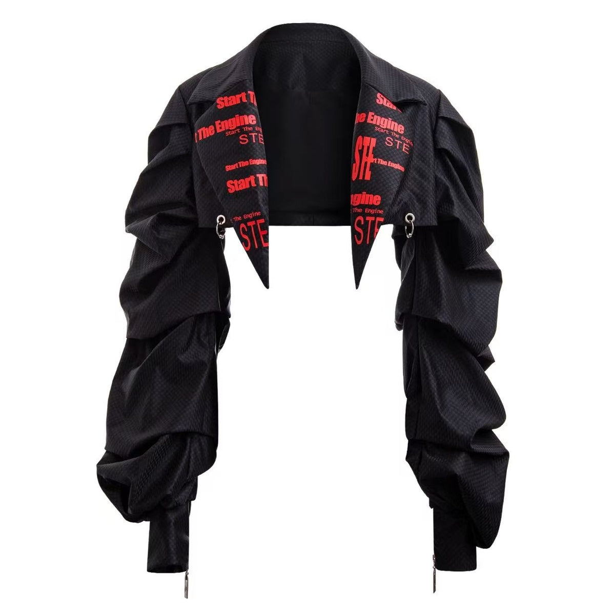 START_THE_ENGINE_Letter_Print_Loose_Women's_Viscose_Cropped_Jackets_980374881291_MISSTT