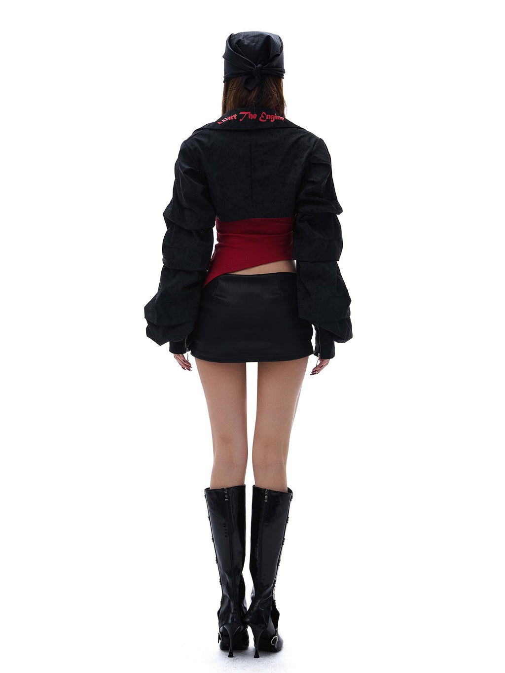 START THE ENGINE Letter Print Loose Women's Viscose Cropped Jackets