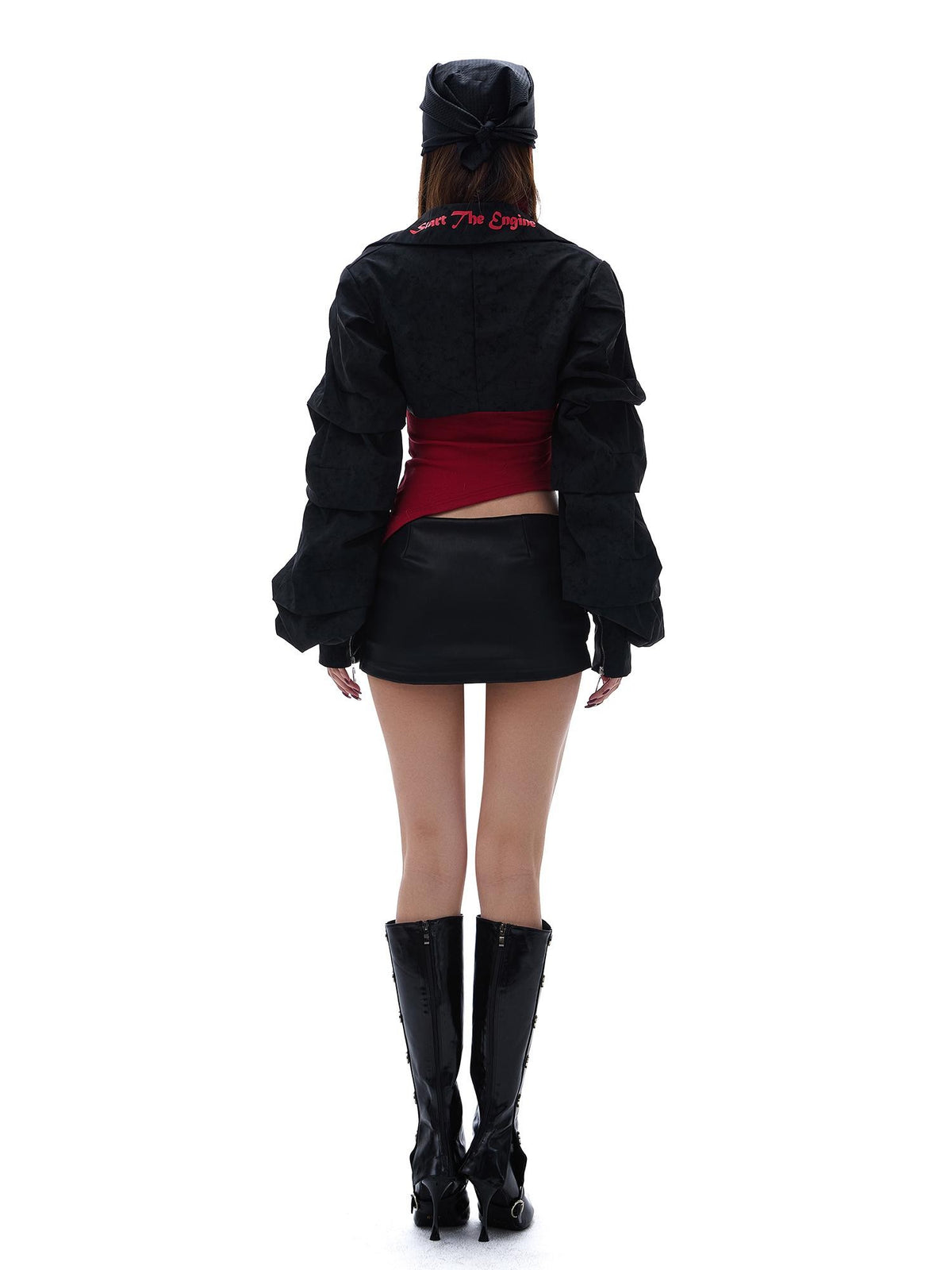 START THE ENGINE Letter Print Loose Women's Viscose Cropped Jackets