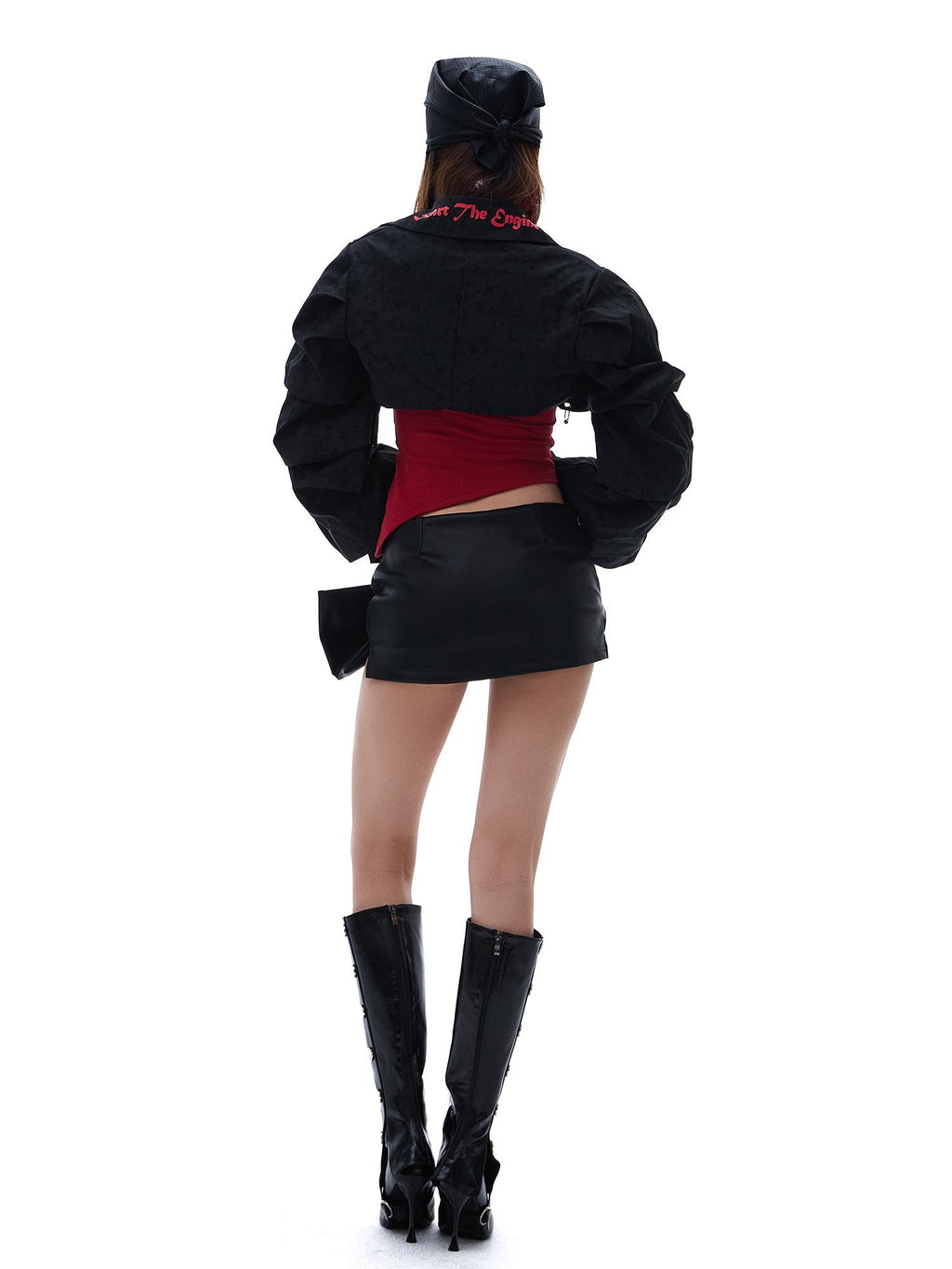 START THE ENGINE Letter Print Loose Women's Viscose Cropped Jackets