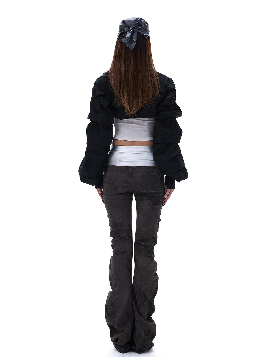 START THE ENGINE Letter Print Loose Women's Viscose Cropped Jackets