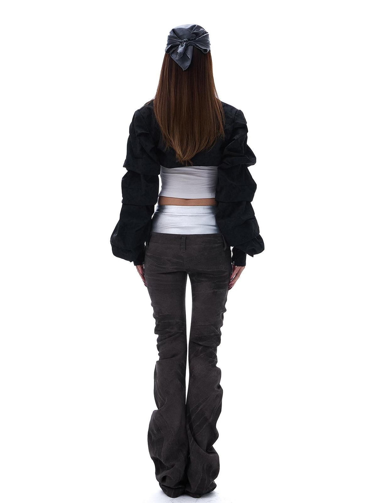 START THE ENGINE Letter Print Loose Women's Viscose Cropped Jackets