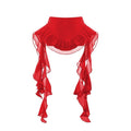 START_THE_ENGINE_Red_Mesh_Irregular_Ruffle_Ribbon_Spliced_Women's_Polyester_Skorts_1020851402376_MISSTT