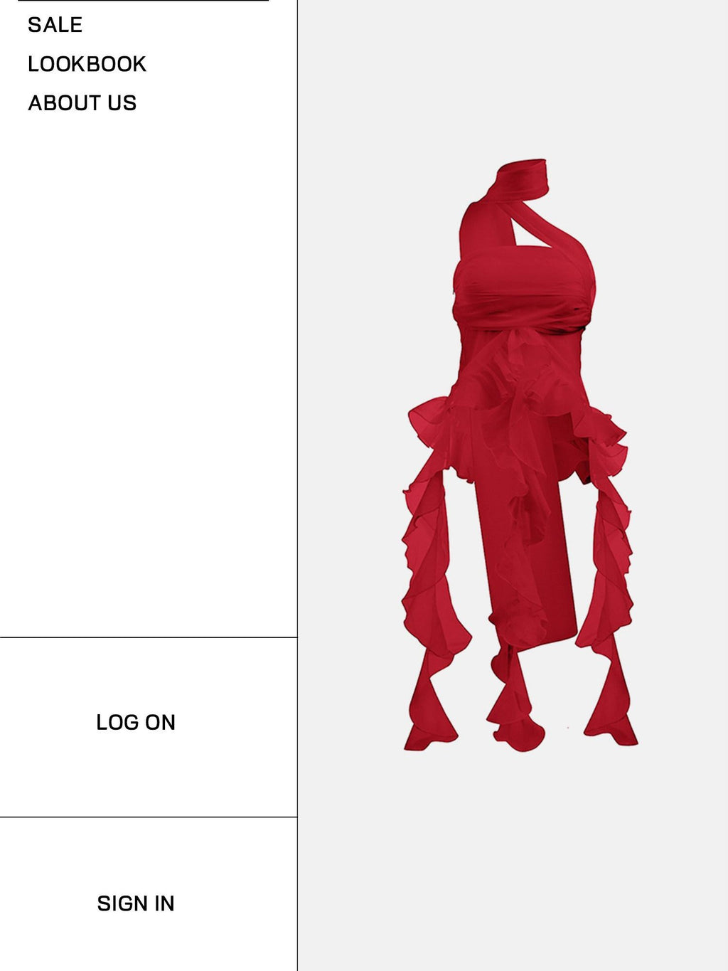 START THE ENGINE Red Mesh Ruffle Halter Ribbon Built In Pad Slim Fit Women's Polyester Tube Tops