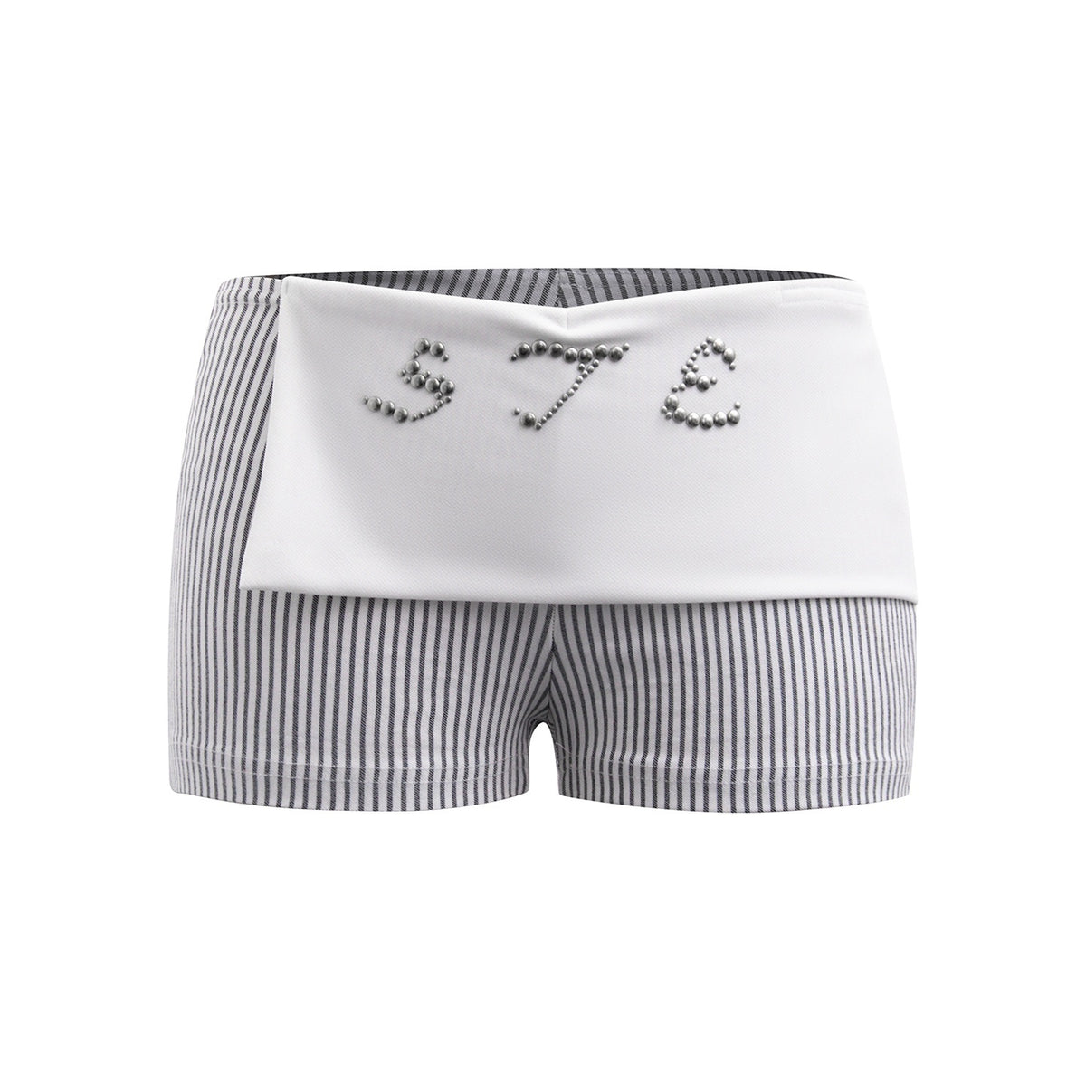 START_THE_ENGINE_Rhinestone_Embroidered_Striped_Low_Waist_Women's_Stretch_Slim_Fit_Hot_Pants_962222656851_MISSTT