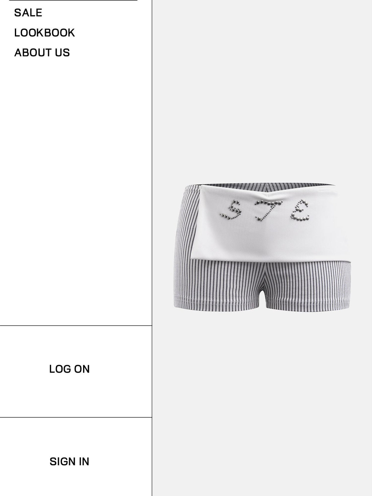 START THE ENGINE Rhinestone Embroidered Striped Low Waist Women's Stretch Slim Fit Hot Pants