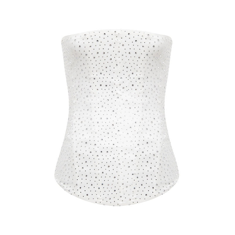START_THE_ENGINE_Rhinestone_Fishbone_One_Shoulder_Zipper_Bodycon_Women's_Polyester_Tube_Tops_893889067779_MISSTT
