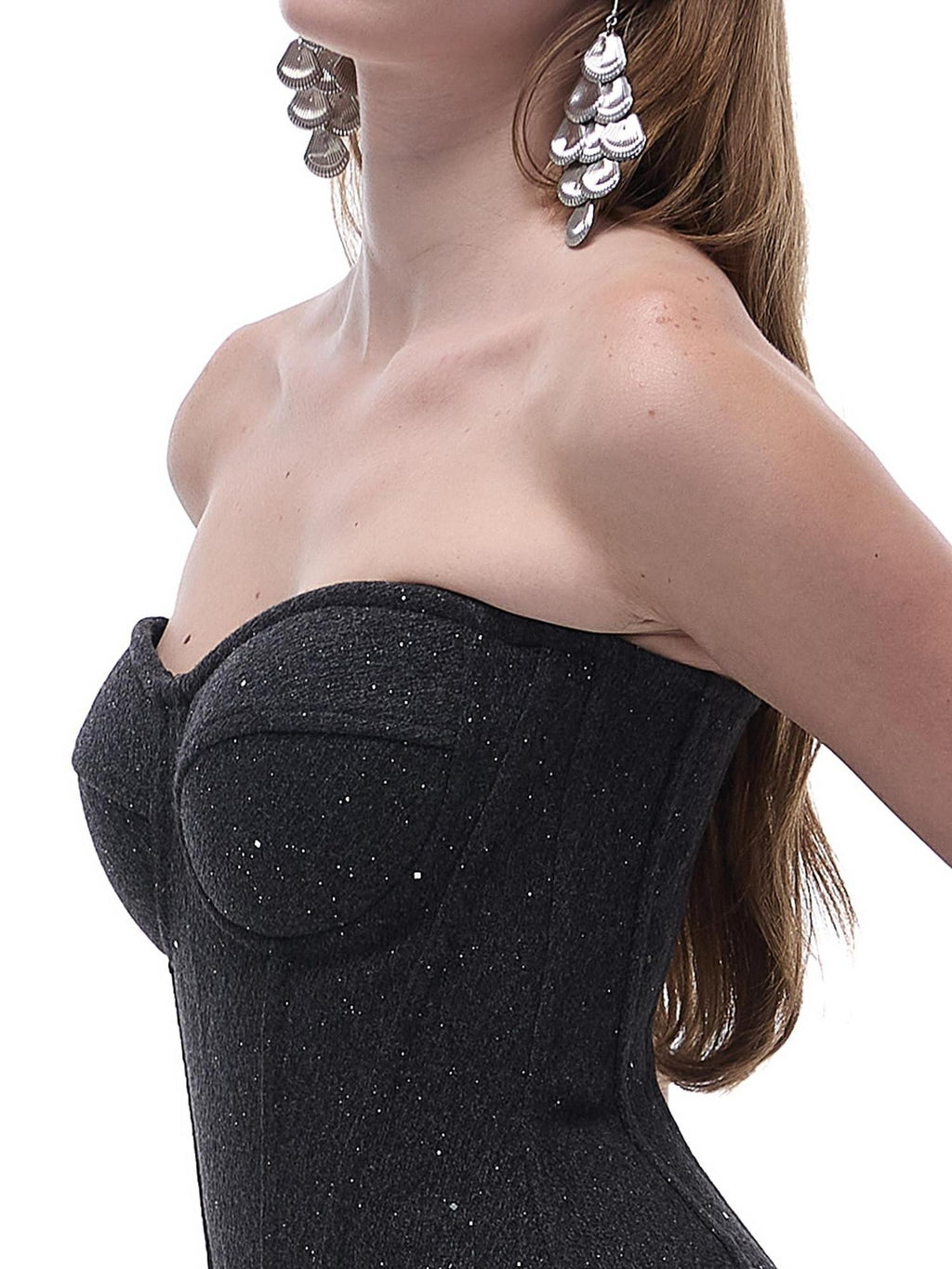 START THE ENGINE Sequin Corset Slimming Wool Blend Women's Tube Tops