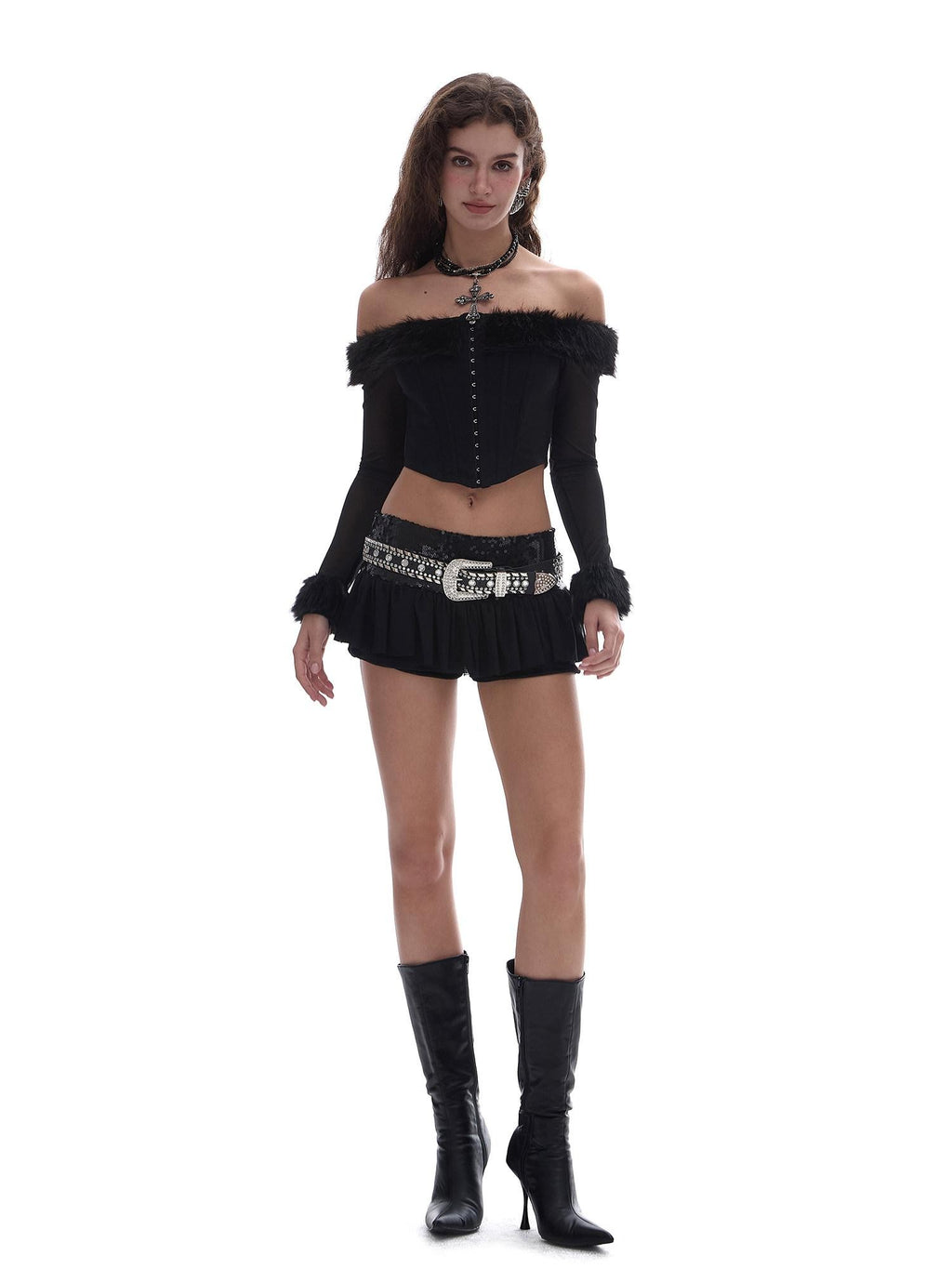 START THE ENGINE Sequin Mesh Tulle Low Waist Puff A Line Women's Polyester Mini Skirts