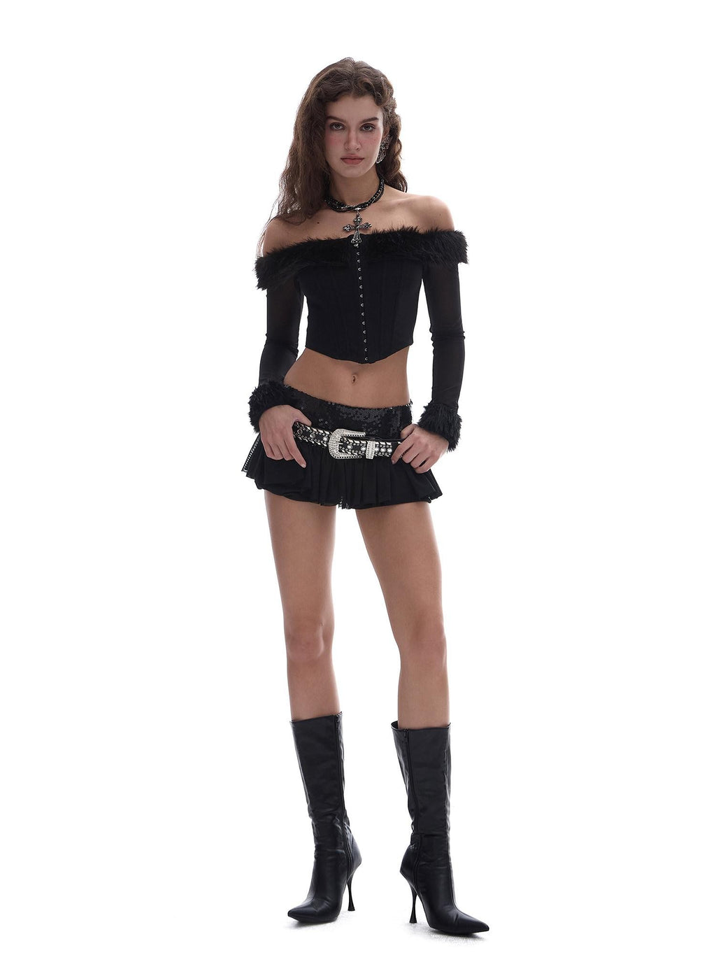 START THE ENGINE Sequin Mesh Tulle Low Waist Puff A Line Women's Polyester Mini Skirts