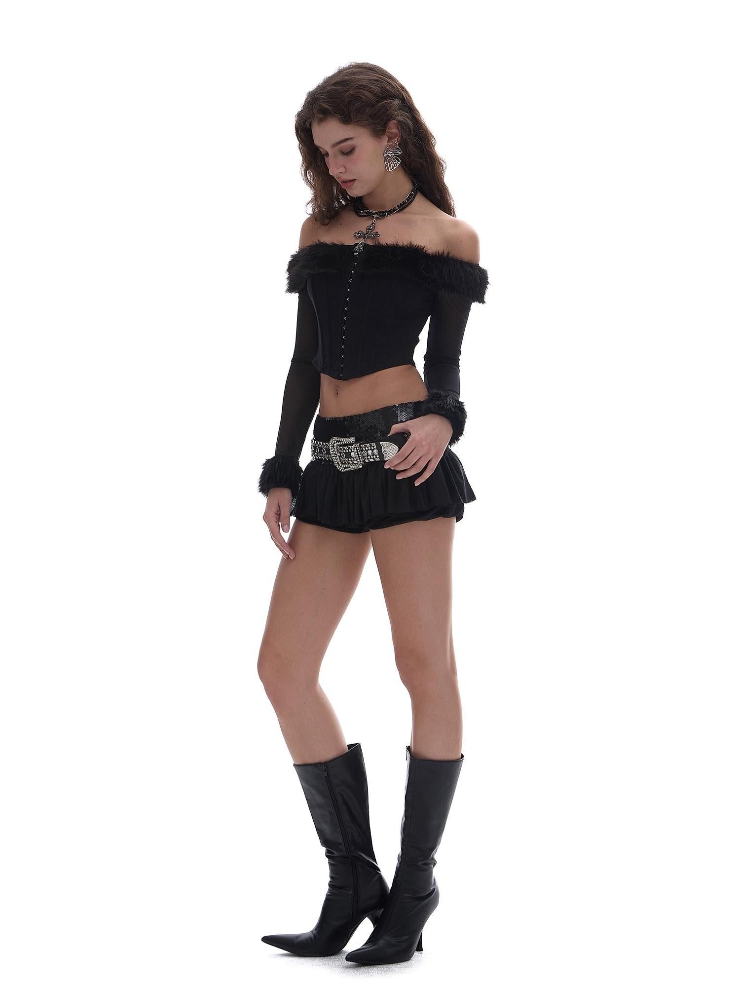START THE ENGINE Sequin Mesh Tulle Low Waist Puff A Line Women's Polyester Mini Skirts